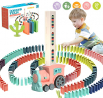Automatinis domino padėjimo traukinukas žaislų rinkinys LIVMAN X007-1