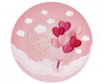 Popierinės lėk&scaron;tės Meilė yra ore, rožinės spalvos, 18 cm, 6 vnt