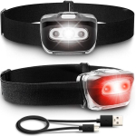 USB Kraunamas prožektorius žibintas ant galvos, 1 vienetas, Carbonpro