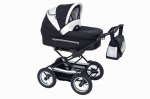 Vežimėlis - automobilinė kėdutė Baby Fashion Fanari 3in1, black/white
