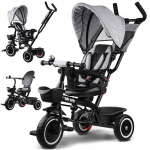 Daugiafunkcinis stumiamas triratukas Tiny Bike 3in1, pilkas
