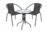 Lauko baldų komplektas Fluxar 220 3 dalių., juodas
