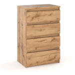 Komoda Stiv Meble su 4 stalčiais, ruda