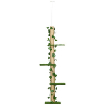 Kratzbaum auk&scaron;tis reguliuojamas 202-242 cm, neslidus, džiuto virvės stulpeliai, medžio drožlių plok&scaron;tė, žalia/geltona, Gr&uuml;n+Gelb