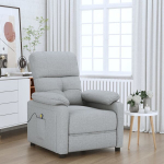 Masažinis krėslas, &scaron;viesiai pilkos spalvos, audinys