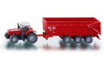 MASSEY FERGUSON transporto priemonė su 1/87 mastelio 3 a&scaron;ių priekaba - SIKU prekės ženklas - 7 metų ir vyresniems vaikams