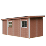 PREMIUM kokybės sodo namelis Timbela - M940B, 11,47 m&sup2; - A231x248x530 cm - Be grindų ir &scaron;oninės sienos - su dažų rinkiniu REDWOOD RED