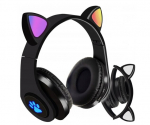 Happy people Buetooth ausinės Cat ears LED, juodos