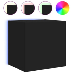Sieninė TV spintelė，TV staliukas，Televizoriaus spintelė su LED lemputėmis, juoda, 40,5x35x40cm CFE82095