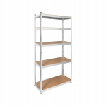 Metalinė sandėliavimo lentyna Rebel 2in1, 5 lentynos, 180x90x40 cm, 750 kg, be varžtų, sidabrinė