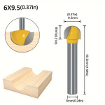 Apvalus dugno peilis 6 rankenos medžio apdirbimui., 1vnt 6x9,52mm