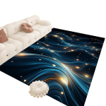 Mėlynas abstraktus kilimas, 120 cm x 160 cm / 47,24 colio x 63 colio