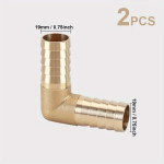 Žalvarinė 90&deg; kampinė žarnos jungtis 19mm, 2 vnt., Nuo 19 mm iki 19 mm