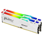 RAM Atmintis KINGSTON 32GB DDR5 DIMM Kit2 FURY B WHT RGB - Atminties atnaujinimas - 5200 MHz - Balta