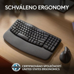 Ergonomi&scaron;kas belaidis klaviatūra - Logitech - Wave Keys - Bluetooth - Čekų/Slovakų - Žirklinis jungiklis