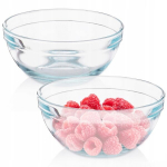 2x Stikliniai dubenėliai Salaterki salotinės užkandžiams desertams ledams 0,5l