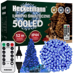 Heckermann Kalėdinės girliandos, 500 led, 52 m, &scaron;altai baltos spalvos, vidaus/lauko