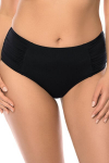 Bikini kelnaitės, Vivisence, maudymosi kostiumėlio kelnaitės, moteri&scaron;ki maudymosi kelnaitės, auk&scaron;tas juosmuo, &scaron;onuose raukiniai, juoda, 46, 46