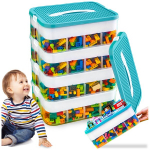 Pixel dėžė lego kaladėlėms 4 auk&scaron;tų organizeris su skyreliais 24 l
