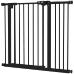 Durų apsauginės grotelės &scaron;unims, užtvaros, apsauginės grotelės naminiams gyvūnams, metalas, plastikas, 74&ndash;80/87&ndash;94 cm, juodos spalvos, Juoda