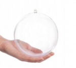 Dideli &scaron;ventiniai akriliniai rutuliai, plastikiniai burbulai, kalėdiniai žaisliukai 8cm 10 vnt.