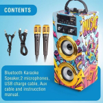 Karaokė Vaikams - Trendix - Muzikos Žvaigždė - Bluetooth Garsiakalbis - 2 Mikrofonai - Telefonų Laikiklis