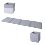 Gimnastikos čiužinys 2in1 žaislų konteineris 240x60x4 cm keturių dalių - baltai pilkas