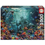'Puzzle - EDUCA - Poseidono koralų rifas - 1000 detalių - Peizažas ir gamta - Mi&scaron;rus - Vidaus'