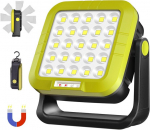 Masmejor Led darbo lempa su baterija 30 W, 2025 Led akumuliatorinis prožektorius 1500 lm itin ry&scaron;kus 5400 Mah su 7 &scaron;viesos režimais, ne&scaron;iojama kempingo lempa dingus elektrai, stovyklavimui, automobilio remontui