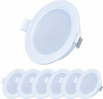Yjy Light įleidžiamas prožektorius, 230 V plok&scaron;čias, įleidžiami prožektoriai, 5 W, 500 lm, plonas Led lubinis prožektorius, 6000 K &scaron;altai balta įleidžiami &scaron;viestuvai, baltas svetainei, vonios kambariui, miegamajam, montavimo gylis