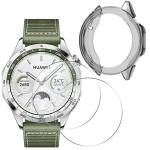 Rinkinys: dėklas + 2 x grūdintas stiklas Huawei Watch GT4 46mm