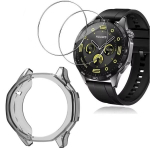 Rinkinys: dėklas + 2 x grūdintas stiklas Huawei Watch GT5 46mm