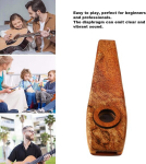 Klevo medienos kazoo fleita, muzikinis pučiamasis instrumentas su membrana, klasikinis medinis kazoo akompanimentas, armonikėlė burnai, muzika bliuzo, folkloro, kantri pasirodymams