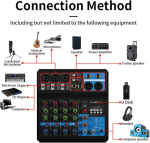 Umisu 5 kanalų mik&scaron;avimo pultas, stalo mik&scaron;eris, audio usb 48v fantominis maitinimas kompiuterio mikrofono grotuvui, audio mik&scaron;eris gyvam studijos scenai