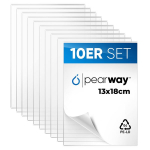 Pearway premium rinkinys, 10 plexiglass plok&scaron;čių [13 x 18 cm] i 1 mm storio i su poliruotais kra&scaron;tais i akrilo stiklo plok&scaron;tė i plexiglass plok&scaron;tė i skaidri akrilo plok&scaron;tė i akrilo plok&scaron;tė i plexiglass 1 mm