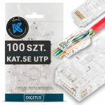 100x Rj45 8p8c utp cat.5e kat.5e perėjimo jungtis Digitus