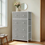 Komoda, 30x56x93 cm, &Scaron;viesiai pilka-balta, Riiul, SONGMICS LTS514L10, 30x56x93 cm, Helehall-Valge