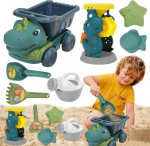 7 dalių smėlio žaislų formelių rinkinys, dinozauro smėlio dėžės žaislas su tinkleliu, smėlio formos, paplūdimio bagis, stabilus žaidimų smėlio žaislas, pilis, smėlio dėžės paplūdimio žaislas, smėlio formelių rinkinys vaikams nuo 2 metų