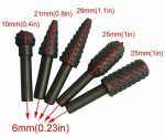 5 dalių sukamųjų galąstuvų rinkinys medžio drožimo dildė dildės grąžtai 1/4" 6 mm kotas įrankio galvutės skersmuo 13 mm