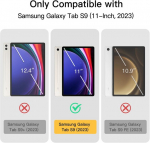 Jetech skaidrus dėklas, skirtas Samsung Galaxy Tab S9 11 colių, pagamintas i&scaron; skaidraus, plono, geltonumui atsparaus plastiko, su kietu Pc pagrindu ir mink&scaron;tu Tpu, palaiko S Pen belaidį įkrovimą (skaidrus)