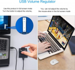 Aimos usb garso reguliatorius kompiuterio kolonėlėms su vieno mygtuko nutildymo funkcija, palaiko win7 / 8 / 10 / xp / mac / vista, android telefonus (juodas)
