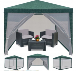Sodo paviljonas &bdquo;Green Tent&ldquo; 3&times;3 m su 4 sienomis i&scaron; tinklelio, UV50 filtras, atsparus vandeniui
