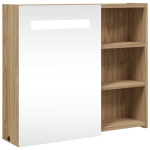 Veidrodinė vonios kambario spintelė su LED, ąžuolo, 60x13x52cm CFE9318201