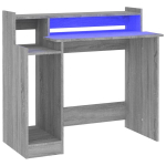 Ra&scaron;omasis stalas，Biuro stalas，Kompiuterio stalas su LED, pilkas ąžuolo, 97x45x90cm, mediena CFE4787390