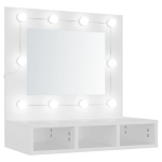 Veidrodinė spintelė su LED ap&scaron;vietimu, balta, 60x31,5x62cm CFE310590
