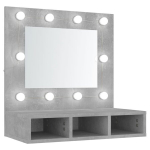 Veidrodinė spintelė su LED, betono pilka, 60x31,5x62cm CFE905025