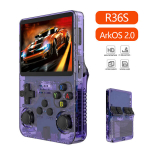 ORIGINALUS ArkOS 2.0 R36S RETRO ŽAIDIMŲ KONSOLĖ &ndash; 20 000 ŽAIDIMŲ, 64GB, VIOLETINĖ