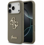 Telefono dėklas iPhone 17 Pro Max rudas silikoninis Guess