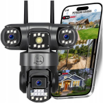I&scaron;manioji pasukama WiFi lauko kamera HEELLY PRO GUARD 3, 3x4MP, 6x Zoom, judesio sekimas, IP66, su mikrofonu ir garsiakalbiu