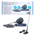 Escort HP 7120 ASQ CB, RF Gain, 4W, 12V ir PNI Extra 48 CB antena